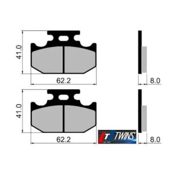 Imagem de Pastilha freio traseira SM Twins Yamaha Fazer YS 250 2008 - LT1 TWINS