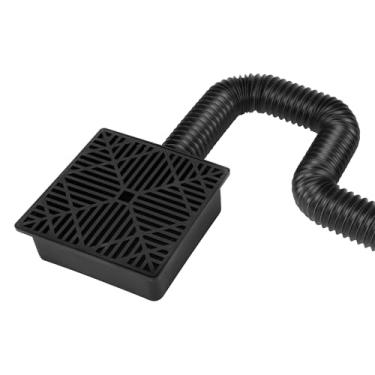 Imagem de YAMAO Catch Basin Downspout Extensões de calha com tubo flexível ID de 5 cm, tubos de drenagem pretos de 2,5 m, bacia de captura de calha adequada para proteção ao ar livre, quintal e solo, tubo pode