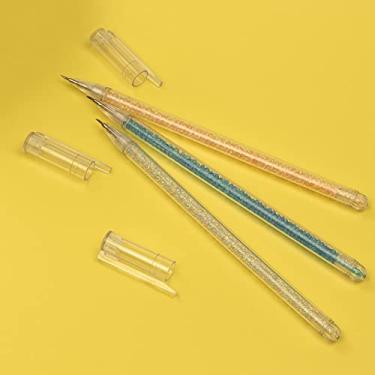 Imagem de WOIWO 3 peças de caneta adorável Instagram Wind Girl Heartbreak Stone Pen Small Tip Knife Hand Ledger Sticker Cutting Paper Art Knife Carving Knife