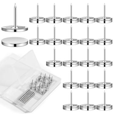 Imagem de rhinocats Pinos magnéticos, 100 conjuntos de tachinhas magnéticas para quadro de avisos de parede, clipe decorativo forte para kit de pendurar fotos de mapas, suporte de pôster