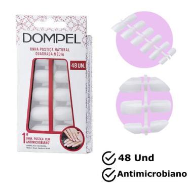 Imagem de 48un Unha Postiça Realista Natural Manicure Media Antimicrobiano Dompe