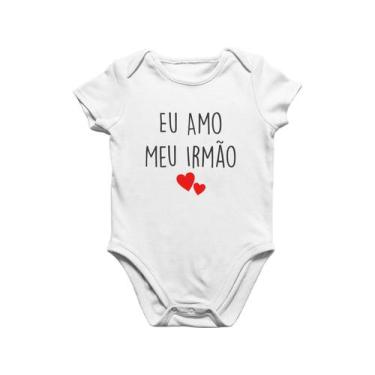 Imagem de Body Bebê Amo meu Irmão Frases Promovido Divertidas Bodies Engraçados 