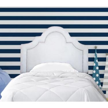 Imagem de Cabeceira Estofada Provençal - Rhea Solteiro Courino Branco