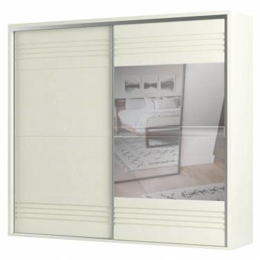 Imagem de Roupeiro Menfis 2 Portas com Espelho cor Off White 267cm - 66718