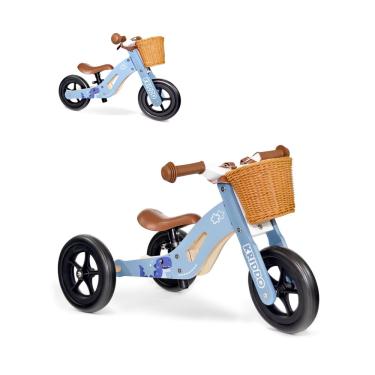 Imagem de Triciclo e bicicleta de equilíbrio kriddo 2 em 1 de madeira de 1 a 4 anos azul