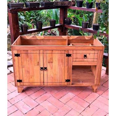 Imagem de Balcão De Pia Madeira Maciça Plus 73x120x48 Móveis Neppel