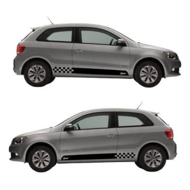 Imagem de Par Adesivo Carro Faixa Lateral Gol Volkswagen Compatível - onl