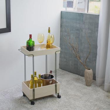 Imagem de Carrinho de Bebidas Decorativo Retangular 2 Andares