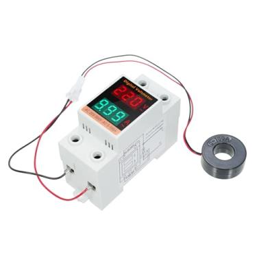 Imagem de SZITW Medidor de energia digital monofásico com transformador Medidor de energia multifuncional em trilho Din AC20V ~ 500V 0~99,9A Voltímetro Amperímetro Multímetro de amplificadores de tensão