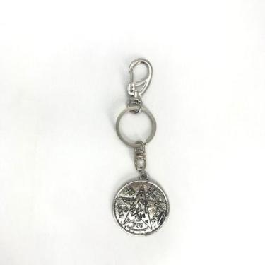 Imagem de Chaveiro Tetragramaton 10 cm metal Niquel - Lua Mistica