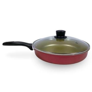 Imagem de Frigideira Reta Teflon Antiaderente 24cm com Tampa de Vidro - Alumínio