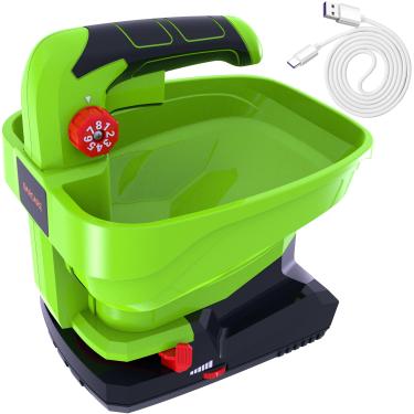 Imagem de GARCARE Distribuidor De Sementes Recarregável 7,2 V - Energia Para Grama, Fertilizantes, Sal-Gema E Gelo, Bateria Lítio Integrada 2000 Mah Com Cabo Carregamento Usb