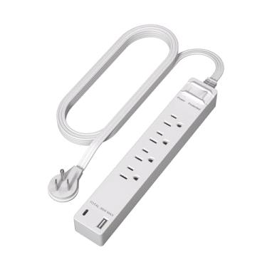 Imagem de LIDER Extensor De Tomada Pd 36W Com Proteção Contra Surtos, Filtro De Linha Com 4 Tomadas, 1 Porta Usb Tipo A E 1 Porta Usb Tipo C, 1,5 M, Montável Em Parede, Indicador Led, Interruptor Liga/Deslig