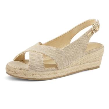 Imagem de mysoft Sandálias Femininas De Alpargatas, Plataforma Baixa, Bico Aberto, Tira No Tornozelo, Cruzadas, Sem Cadarço, Sapatos De Verão