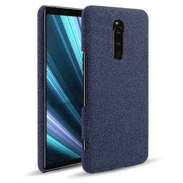 Imagem de Capa para SONY Xperia XZ4,Capa desenhada em lona,Case Protetora Ultrafina com Empunhadura Macia,Design em Tecido Antichoque e Antiarranhões-Blue