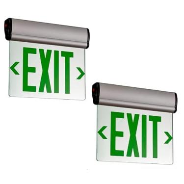 Imagem de TANLUX Placas De Saída Verdes Para Empresas, Placa De Saída Com Iluminação Led De Borda Dupla, Ul 924, Luzes De Saída De Emergência Com Fiação E Bateria Reserva, Caixa De Alumínio Com Painel De Esp