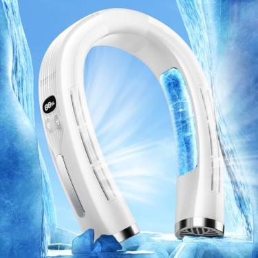 Imagem de Ar condicionado portátil 3 em 1, ventilador de pescoço de 6000 mAh com 2 placas de resfriamento de metal, ventiladores de pescoço que sopram ar frio recarregável com 3 velocidades, ventilador de