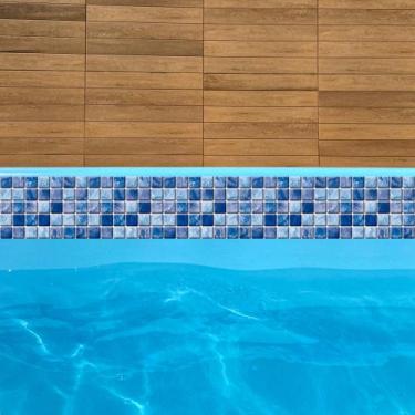 Imagem de Adesivos faixa Vinílico Proteção Borda Piscina 100cm X 10cm Vinil 12un