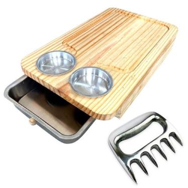 Imagem de Kit Churrasco Tábua Inteligente 2 Potes Clara Para Churrasqueiro com G