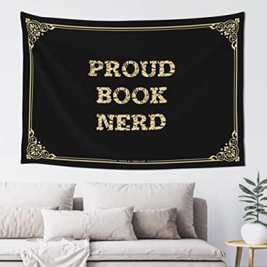 Imagem de CDWS Tapeçarias para quarto Orgulhoso Livro Nerd Tapeçaria Estética Decoração de Quarto (75 x 100 cm)
