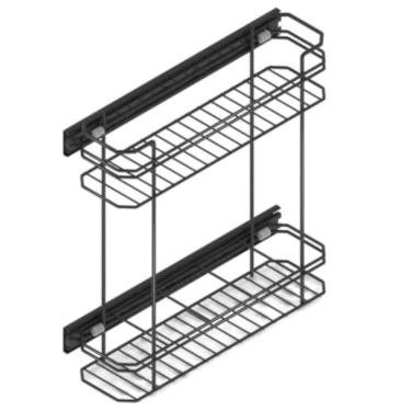 Imagem de Porta Temperos Latas Óleo Aramado Preto com Corrediças Telescópicas Cerveja Refrigerante