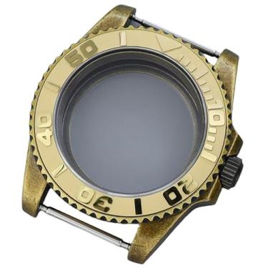 Imagem de FEIYASHI Caixa de relógio de 40 mm de vidro de cristal de safira conjunto de anel de cerâmica para movimento Nh34 Nh35 Nh36 Nh38 8215 2824, Moldura de cerâmica dourada da caixa de bronze, 8215