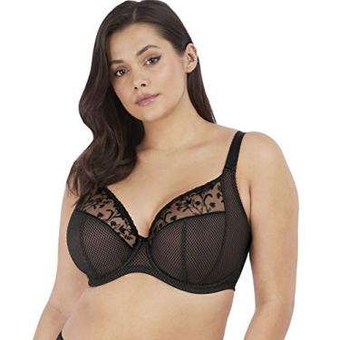 Imagem de Elomi Sutiã feminino Plus Size Charley bordado com aro, Jato, 44E