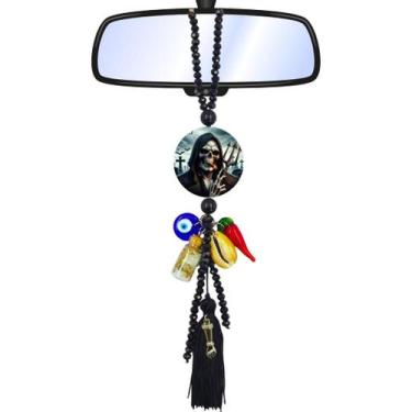 Imagem de Chaveiro Guia Patuá Proteção Exú Caveira Retrovisor Carro - Balaio de 