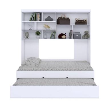 Imagem de Quarto Infantil Modulado 2 Portas Com Bicama Chiara Branco - Phoenix