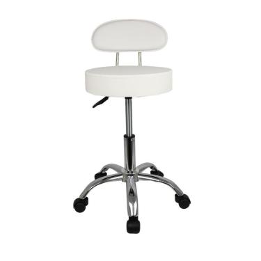 Imagem de Cadeira Giratoria Mocho Manicure Com Encosto Branca
