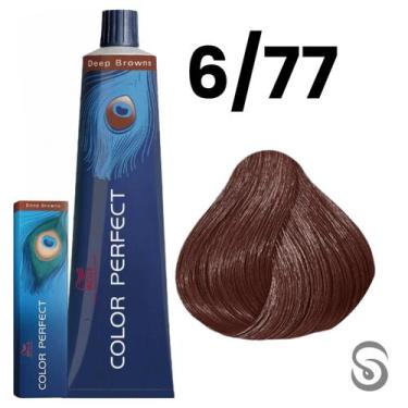 Imagem de Wella Perfect Color 6/77 Louro Escuro Marrom Intenso Deep Browns 60ml,