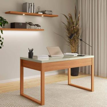 Imagem de Escrivaninha para Escritório 100% Mdf Industrial Freijó / Off White