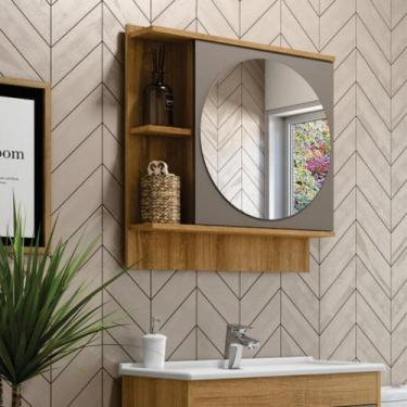 Imagem de Armário Espelheira Banheiro Veneza 66cm 1 Porta 2 Nichos - JAELI