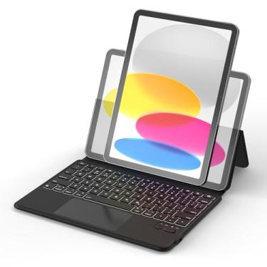 Imagem de Bettdow Capa com Teclado e trackpad para iPad iPad 10ª Geração 10.9" Polegadas 2022 /(A16) 11th Generation Case 11 Inch 2025, compatível modelos A2696, A2757,A2777,A3354,A3355,A3356(preto)