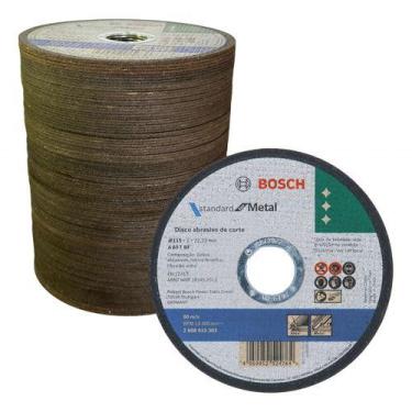 Imagem de 100 Discos Corte Inox Metal P/esmerilhadeira 115x1,0mm Bosch