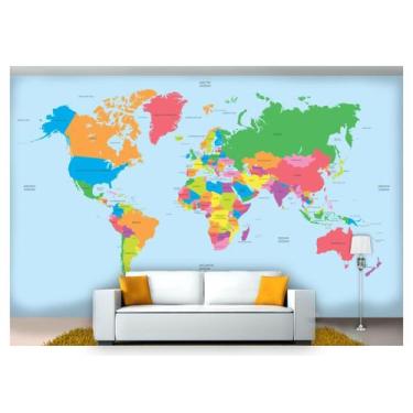 Imagem de Papel De Parede Mapa Mundi Nmu02 - Você Decora
