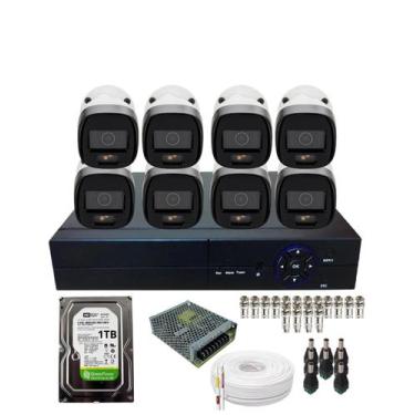 Imagem de Kit 8 Câmeras de Segurança 1220b Full Color Intelbras Com Dvr 8 Canais