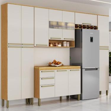 Imagem de Cozinha Completa Nápoli Prime 5 Peças 13 Portas 2 Gavetas Armário Balcão Com Tampo 100% Mdf