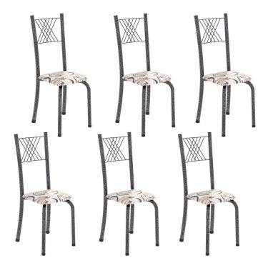 Imagem de Cadeiras para Sala de Jantar 6 Unidades Sara Arabesco/ Prata