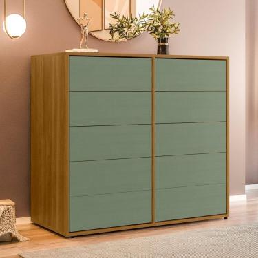 Imagem de Cômoda para Quarto 10 Gavetas Melinda Freijó / Verde