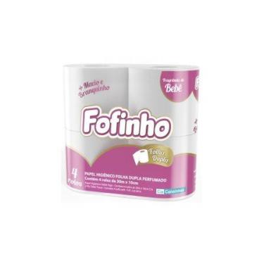 Imagem de Papel higiênico fofinho bebê folha dupla com 4 rolos fd c/96 rolos- ci