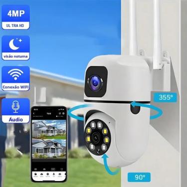 Imagem de Câmera IP De Lente Dupla 4K WiFi Sem Fio Interna PTZ CCTV Vigilância P