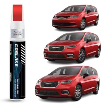 Imagem de COSLAKE Tinta de retoque de carro (vermelho quente (PR6/ZR6)) para Chrysler, kit de reparo de arranhões de pintura de carro, solução rápida e fácil de reparar, caneta removedor de arranhões 2 em 1 com