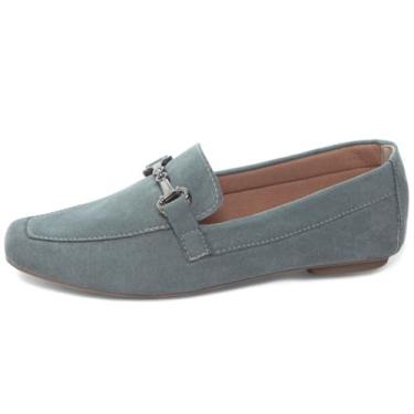 Imagem de EMILY ONLINE, Sapato Mocassim Feminino Camurça Bico Fino Confortável Casual Elegante com Bridão (Azul, BR, Adulto, Numérico, 35)