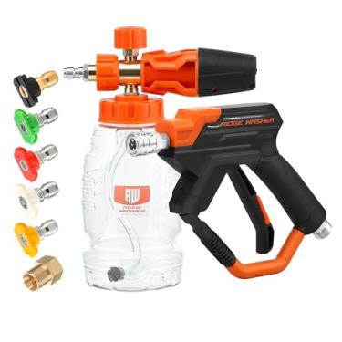 Imagem de RIDGE WASHER Pistola De Espuma Para Lavadora De Alta Pressão, Jato De Espuma De 4000 Psi Com Conector Rápido De 1/4", Pistola De Espuma Para Lavagem De Carros Em Aço Inoxidável Com 5 Pontas De Bico