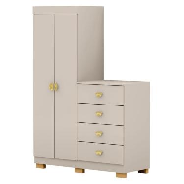 Imagem de Guarda Roupa Cômoda 4 Gavetas 120cm Cristal Fendi - Vila Rica