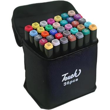 Imagem de Kit 36 Canetinhas Artísticas Original | Dupla Ponta (Brush + Fina) | Tinta Hidrográfica Pigmentada e Não Tóxica | Lettering, Journaling e Scrapbook
