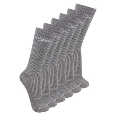 Imagem de Kit com 6 Pares de Meias Esportiva Cano Longo Speedo 8027, Cinza, 33-3