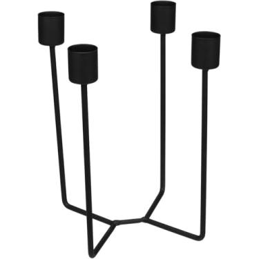 Imagem de CASTIÇAL PORTA VELAS DECORATIVO HOME&CO 4 VELAS METAL 20x13x13cm PRETO