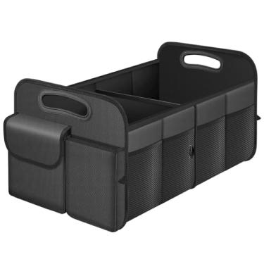 Imagem de HABOPET Organizador de porta-malas, dobrável, impermeável, com vários compartimentos, para SUVs e sedãs, armazenamento de carro com alças reforçadas, acessórios de carro para mulheres e homens, 52L